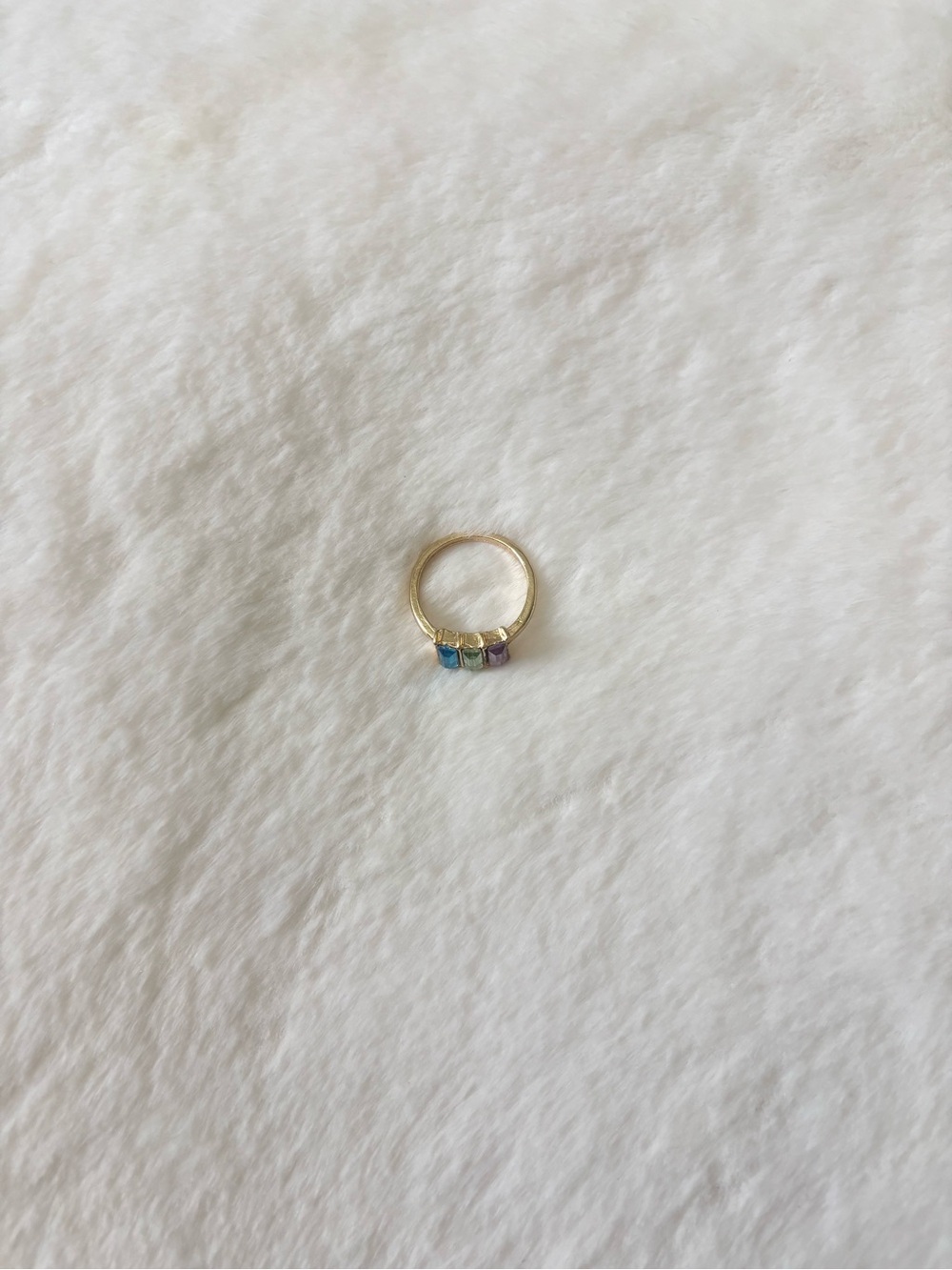5/$15 🩷 MUST BUNDLE Gold Triple Baguette Ring with Blue, Green & Purple Stones - Picture 4 of 4
